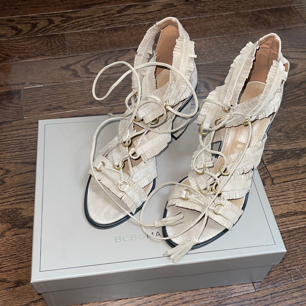 BCBG lace up heel